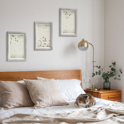 3-piece wall art set A minimalist painting of flying birds