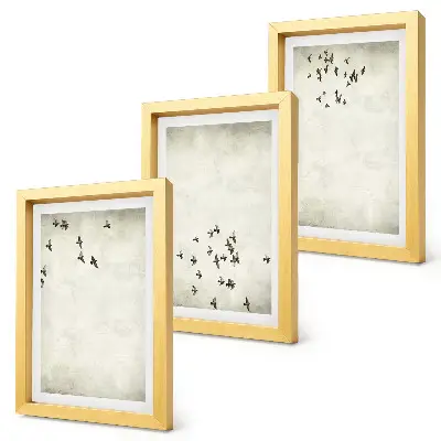 3-piece wall art set minimalist painting of flying birds