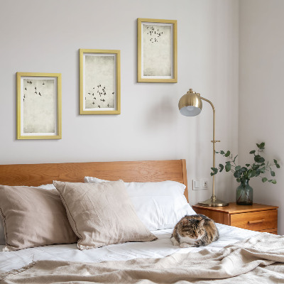 3-piece wall art set A minimalist painting of flying birds