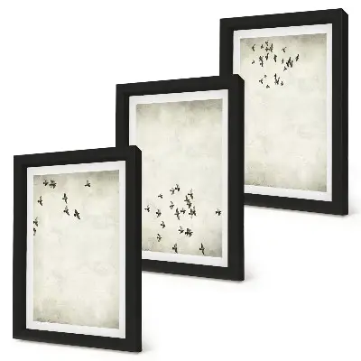 3-piece wall art set minimalist painting of flying birds