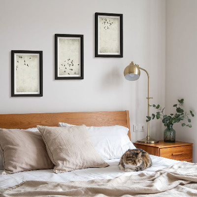 3-piece wall art set A minimalist painting of flying birds