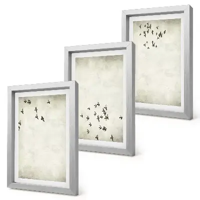 3-piece wall art set minimalist painting of flying birds