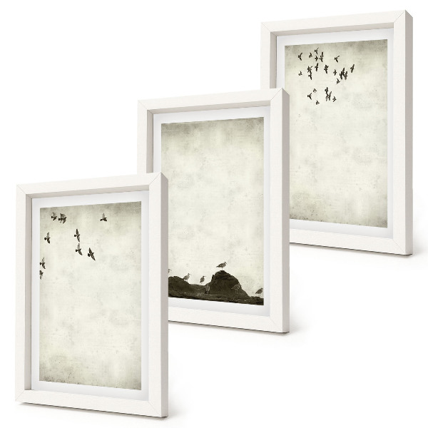 Photo frame wall Flying flock of birds minimalist style