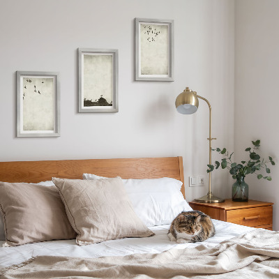 Photo frame wall Flying flock of birds minimalist style