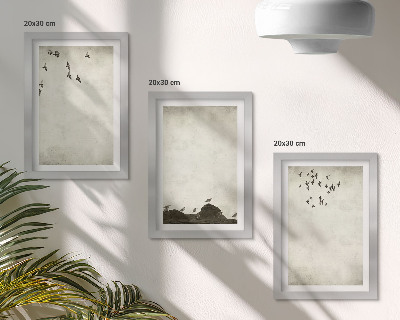 Photo frame wall Flying flock of birds minimalist style