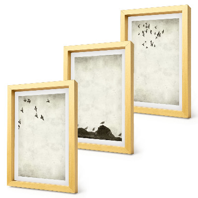 Photo frame wall Flying flock of birds minimalist style