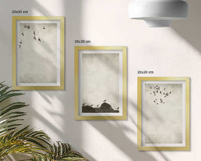 Photo frame wall Flying flock of birds minimalist style