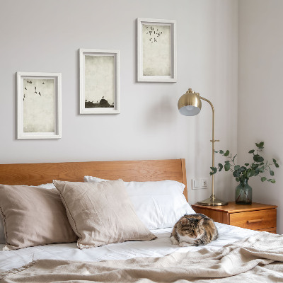 Photo frame wall Flying flock of birds minimalist style