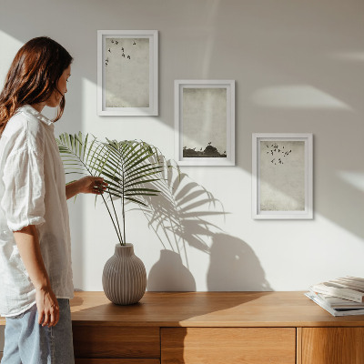 Photo frame wall Flying flock of birds minimalist style