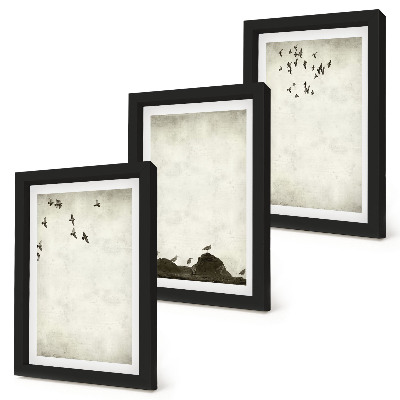 Photo frame wall Flying flock of birds minimalist style