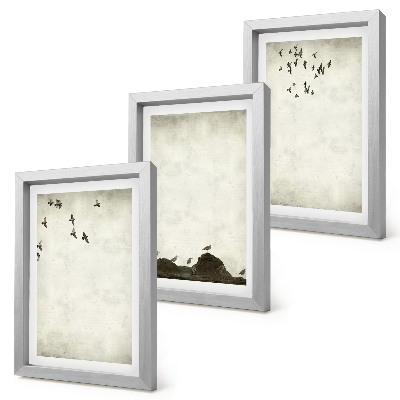 Photo frame wall Flying flock of birds minimalist style