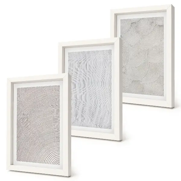 3-piece wall art set patterns in the sand with linear geometric structures