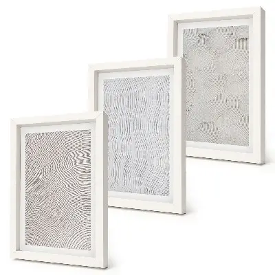 3-piece wall art set patterns in the sand with linear geometric structures