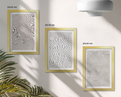 3-piece wall art set Patterns in the sand, linear geometric structures