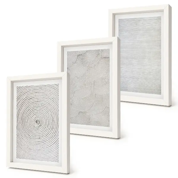 Geometric cardboard modern patterns framed triptych