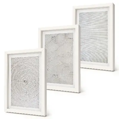 Geometric cardboard modern patterns framed triptych