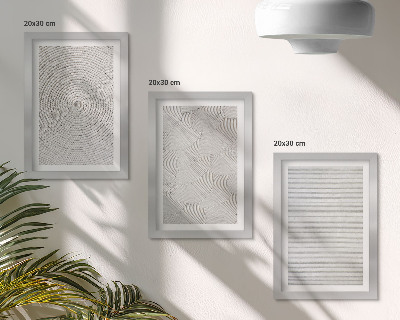Framed triptych Geometric cardboard modern patterns