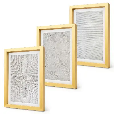 Geometric cardboard modern patterns framed triptych