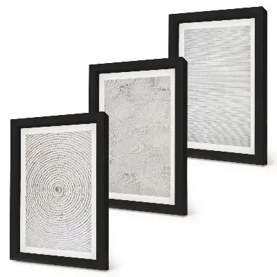 Geometric cardboard modern patterns framed triptych
