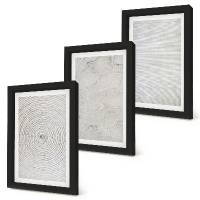 Framed triptych Geometric cardboard modern patterns