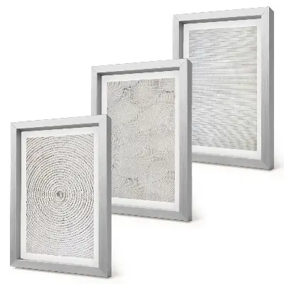 Geometric cardboard modern patterns framed triptych