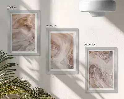 3-piece wall art set featuring marble abstract patterns and stone textures