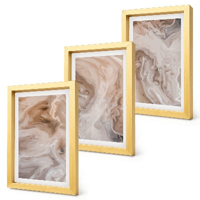 3-piece wall art set Marble abstract patterns stone textures