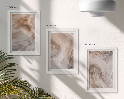 3-piece wall art set Marble abstract patterns stone textures