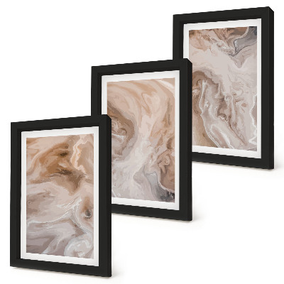 3-piece wall art set Marble abstract patterns stone textures