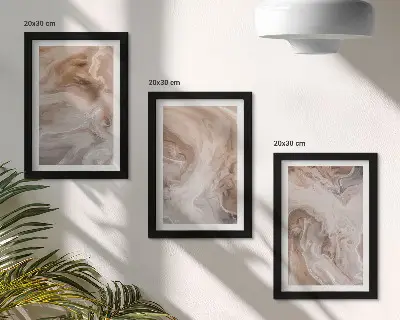 3-piece wall art set featuring marble abstract patterns and stone textures