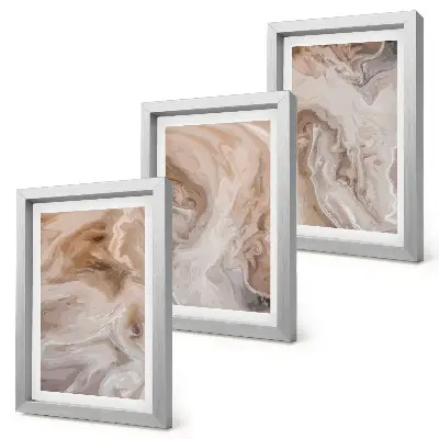 3-piece wall art set featuring marble abstract patterns and stone textures