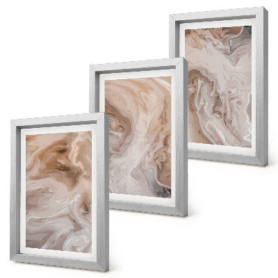 3-piece wall art set Marble abstract patterns stone textures