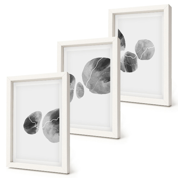 3-piece wall art set Paint stains abstract minimalist painting