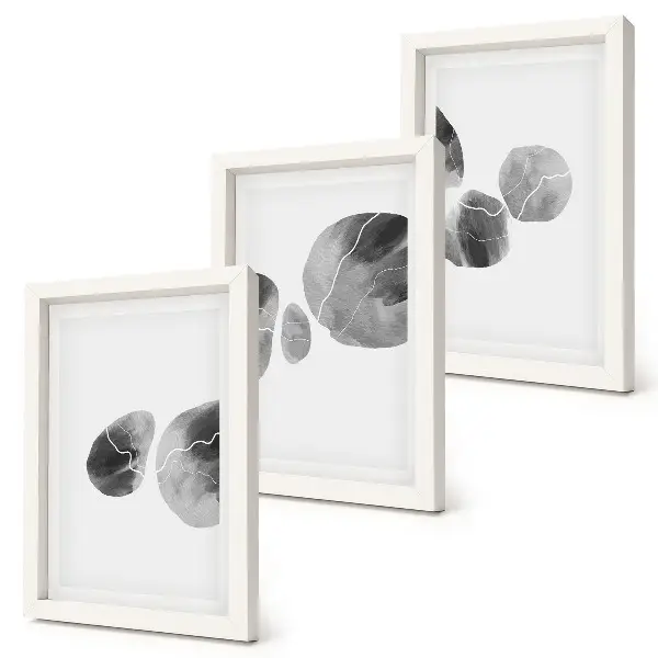 3-piece abstract minimalist painting set paint stains design
