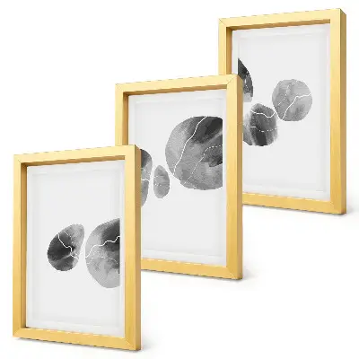3-piece abstract minimalist painting set paint stains design