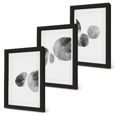 3-piece wall art set Paint stains abstract minimalist painting