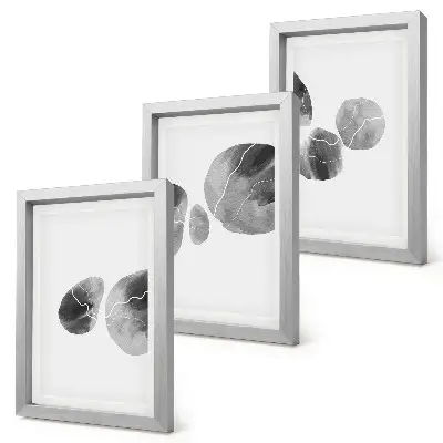 3-piece abstract minimalist painting set paint stains design