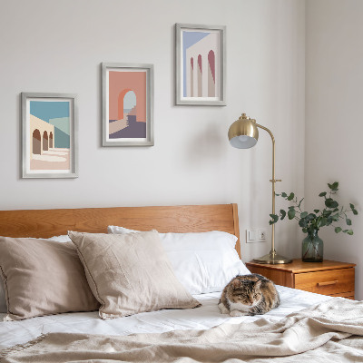 Photo frame wall Pastel minimalist graphics of urban architecture