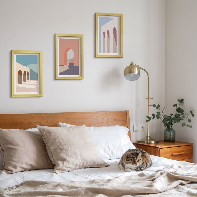 Photo frame wall Pastel minimalist graphics of urban architecture
