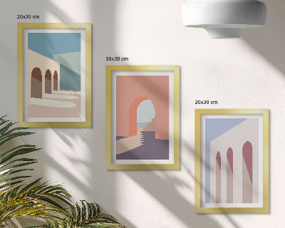 Photo frame wall Pastel minimalist graphics of urban architecture