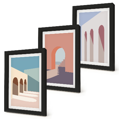 Photo frame wall Pastel minimalist graphics of urban architecture
