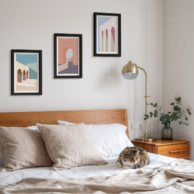 Photo frame wall Pastel minimalist graphics of urban architecture