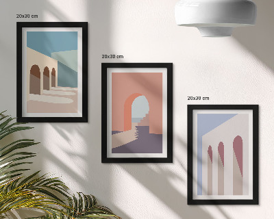 Photo frame wall Pastel minimalist graphics of urban architecture