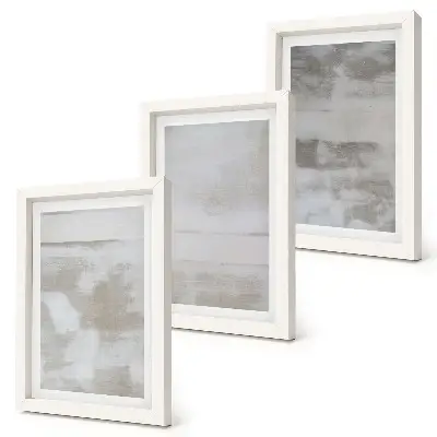 Worn textures modern industrial style triptych wall art framed