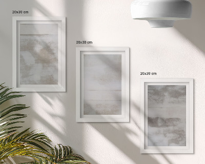 Framed triptych Worn textures modern industrial style