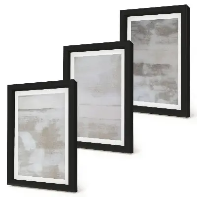Worn textures modern industrial style triptych wall art framed