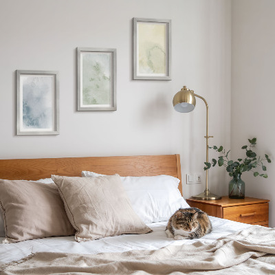 3-piece wall art set Pastel watercolor paints on canvas texture