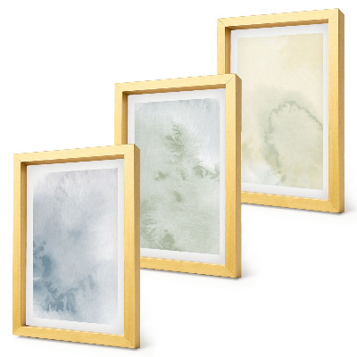 3-piece wall art set Pastel watercolor paints on canvas texture