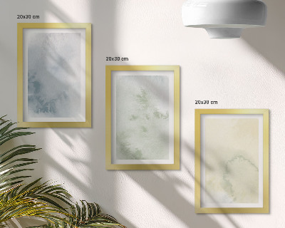 3-piece wall art set Pastel watercolor paints on canvas texture
