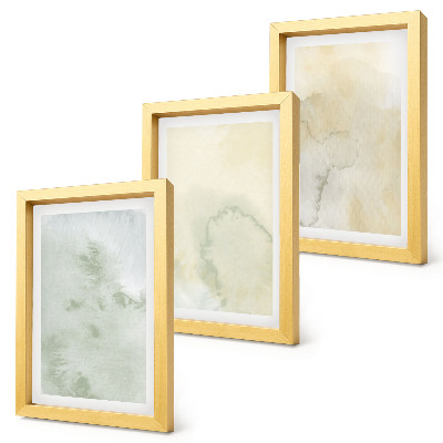 Framed triptych Pastel watercolors on canvas paint textures